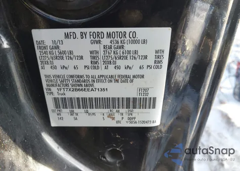 2014 Ford F-250 Lariat from USA, damaged, VIN 1FT7X2B66EEA71351